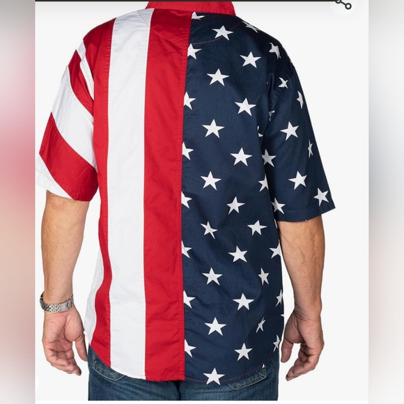 American Summer American Flag Themed Button Up Shirt - Picture 9 of 15